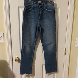 MOTHER Women's Blue Straight Leg Jeans